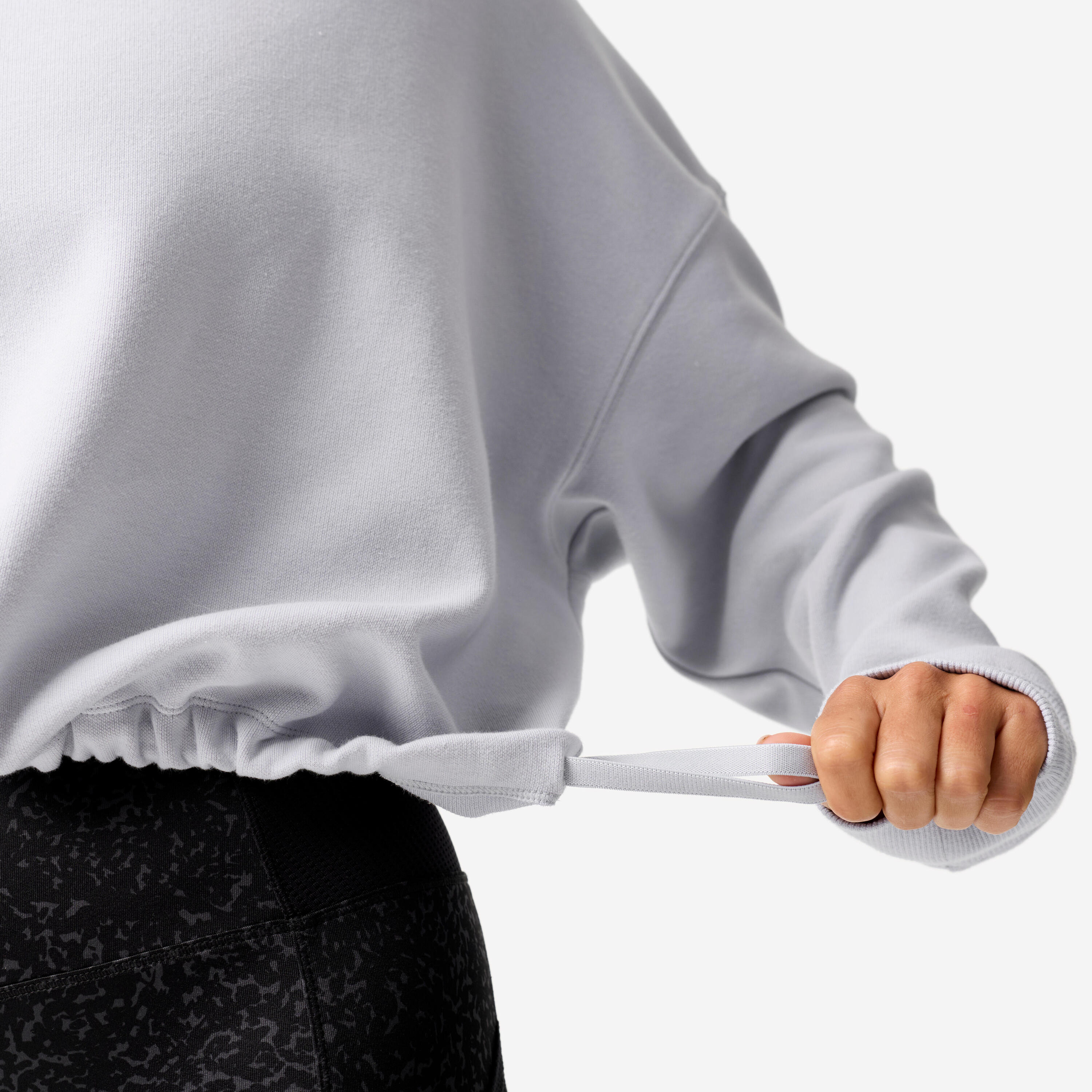 Comfortabele en rekbare cropped fitnesssweater voor dames lichtblauw 5/7