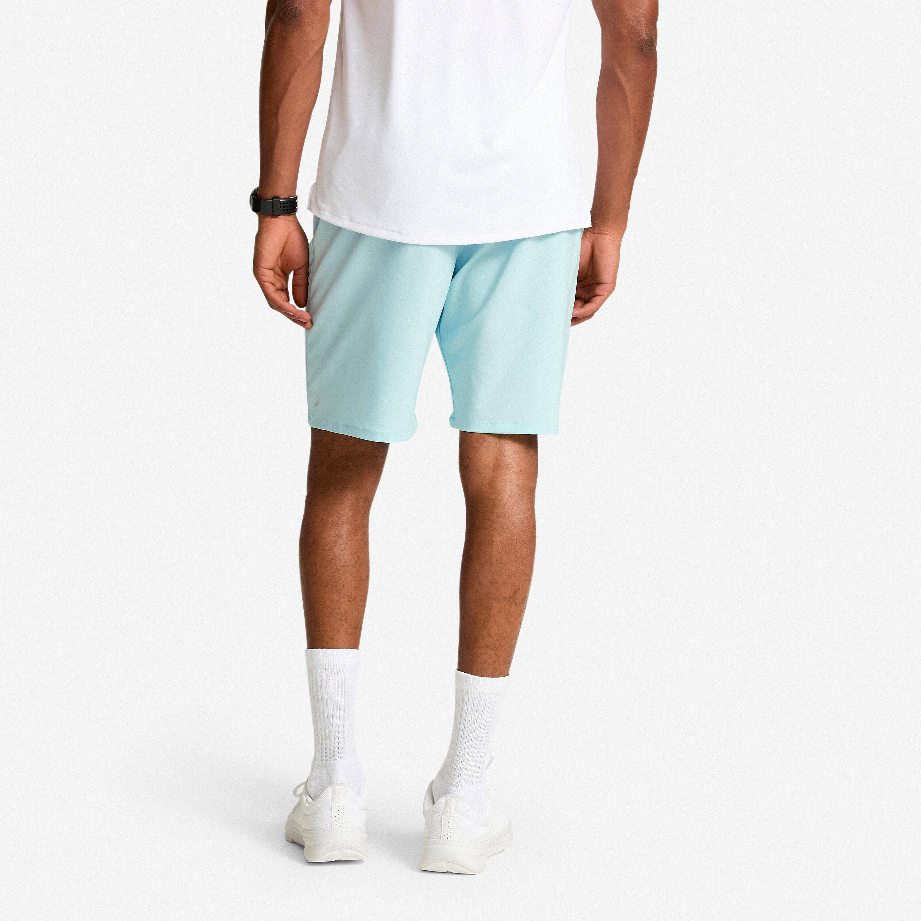 Men's Breathable Fitness Shorts with Zipped Pockets - Arctic Blue -  3