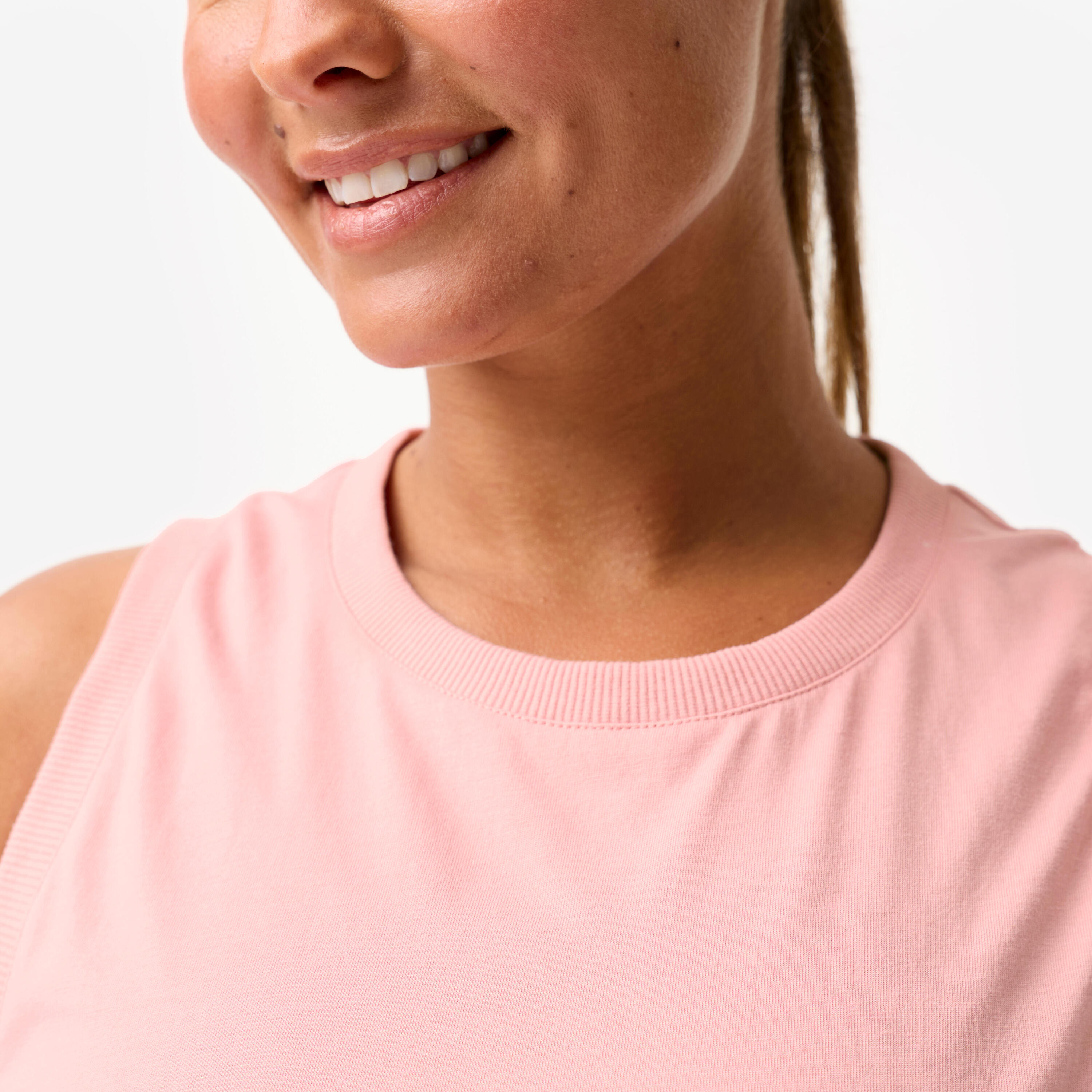 Camisole courte en coton femme, rose 5/6