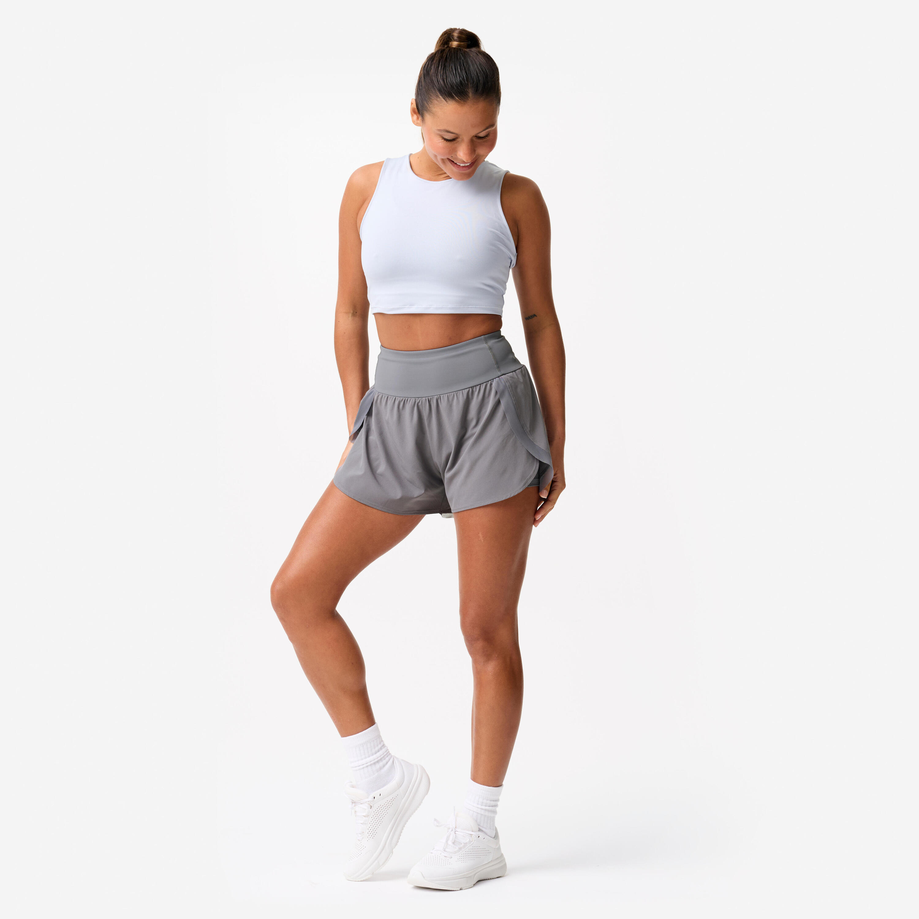 2-in-1 Shorts Damen - dunkelgrau 2/7
