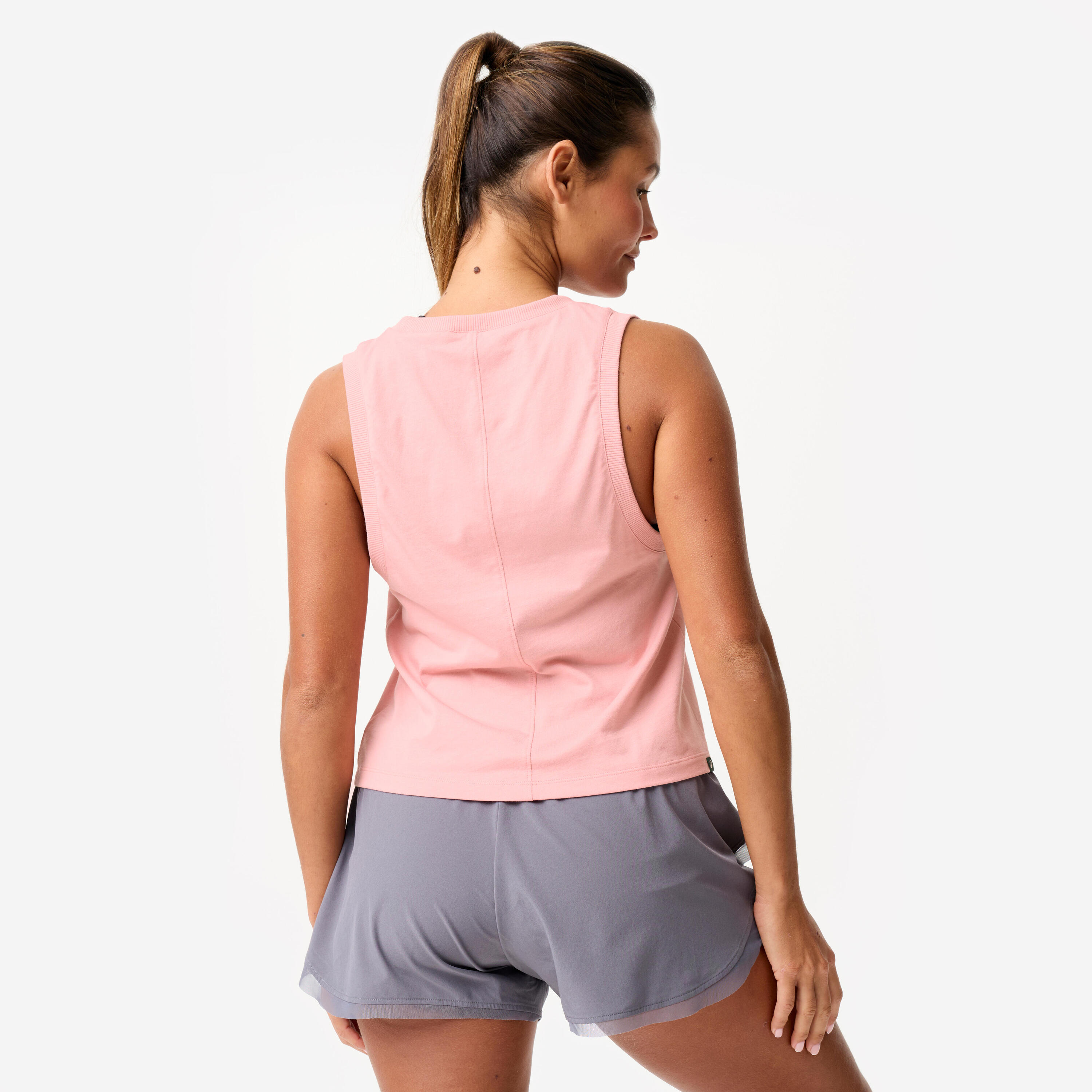 Camisole courte en coton femme, rose 3/6