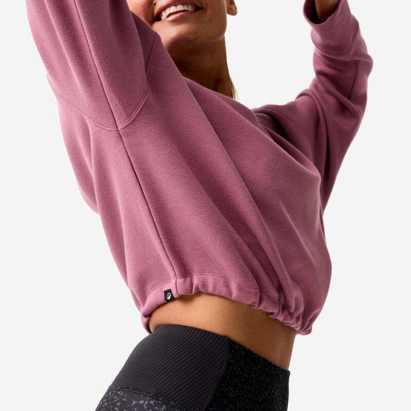 Női fitnesz crop pulóver, kényelmes és rugalmas 