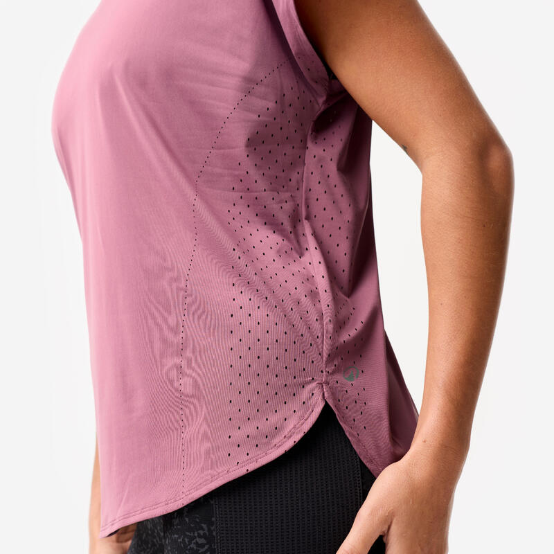 Tricou respirant, croială amplă Fitness cardio Mov Damă