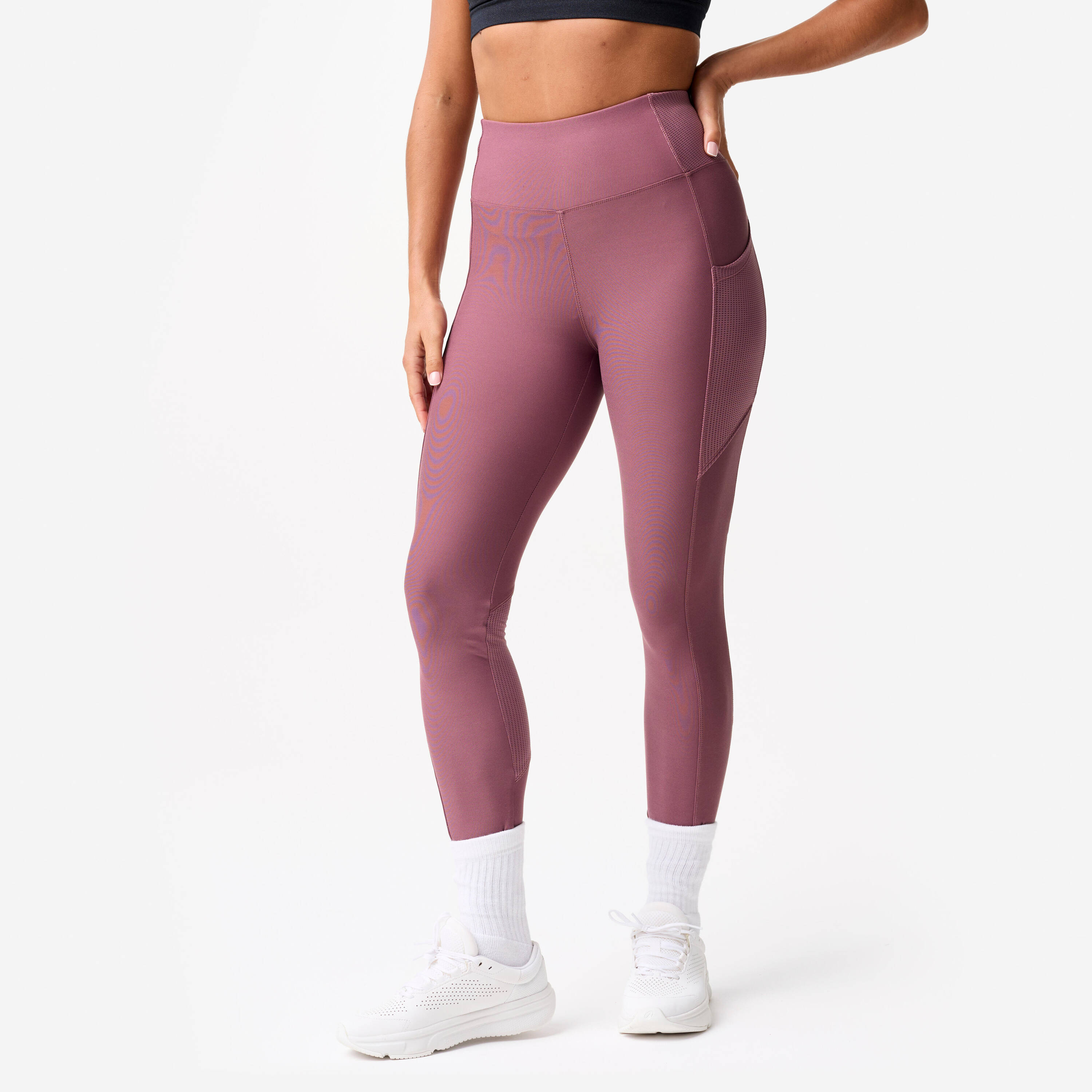 Women's Fitness Leggings with Phone Pocket - Light Purple -  1