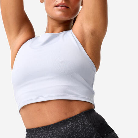 Майка вкорочена жіноча для фітнесу світло-блакитна