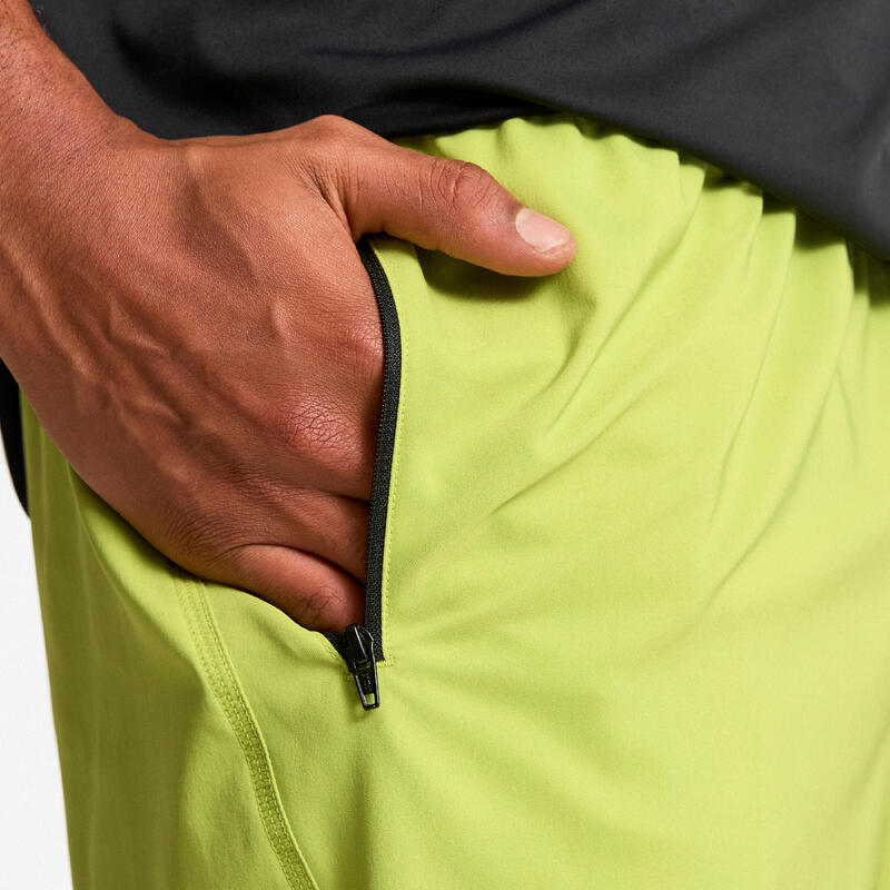 Pánské fitness kraťasy prodyšné s kapsami na zip