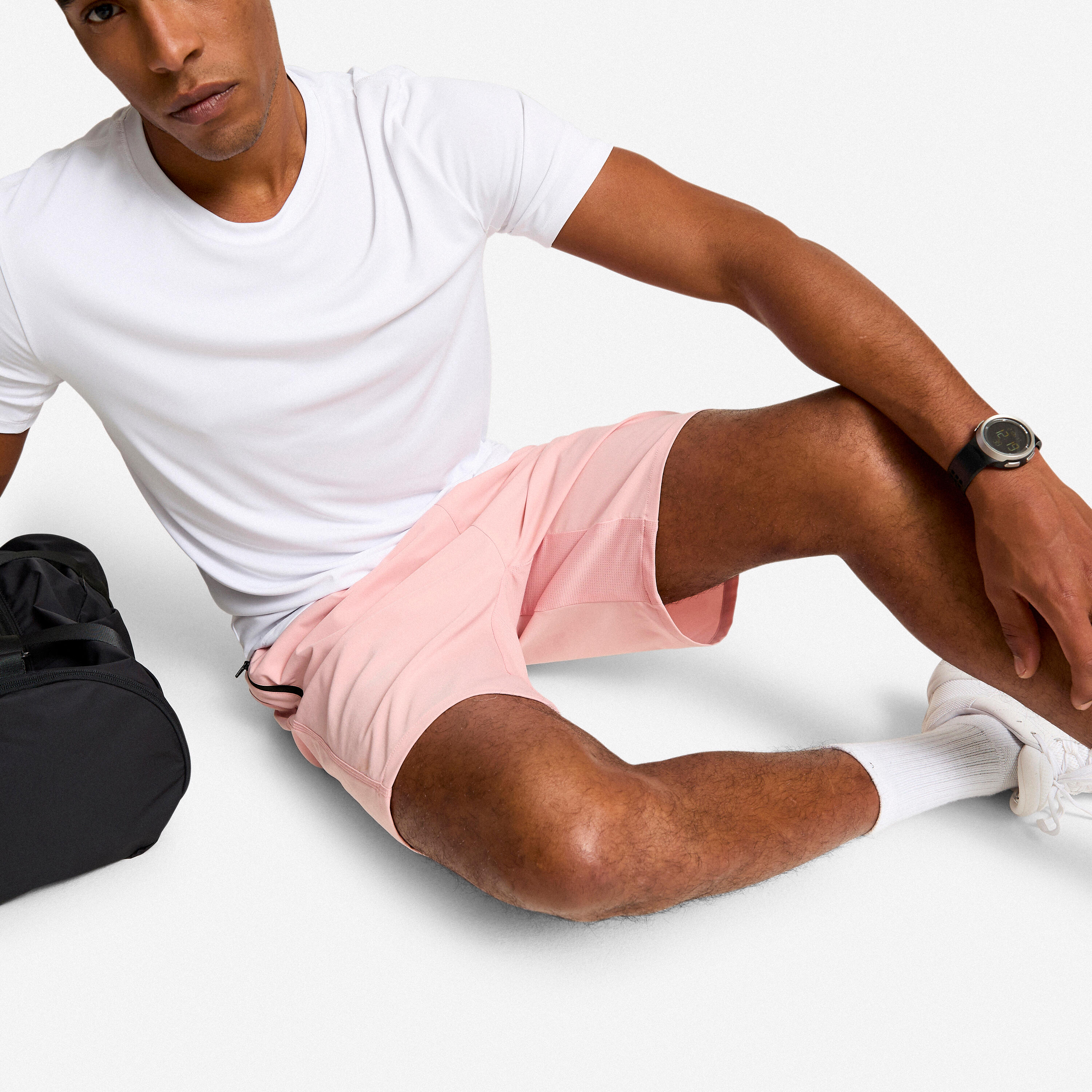 Short de sport respirant avec poches zippées homme - DOMYOS