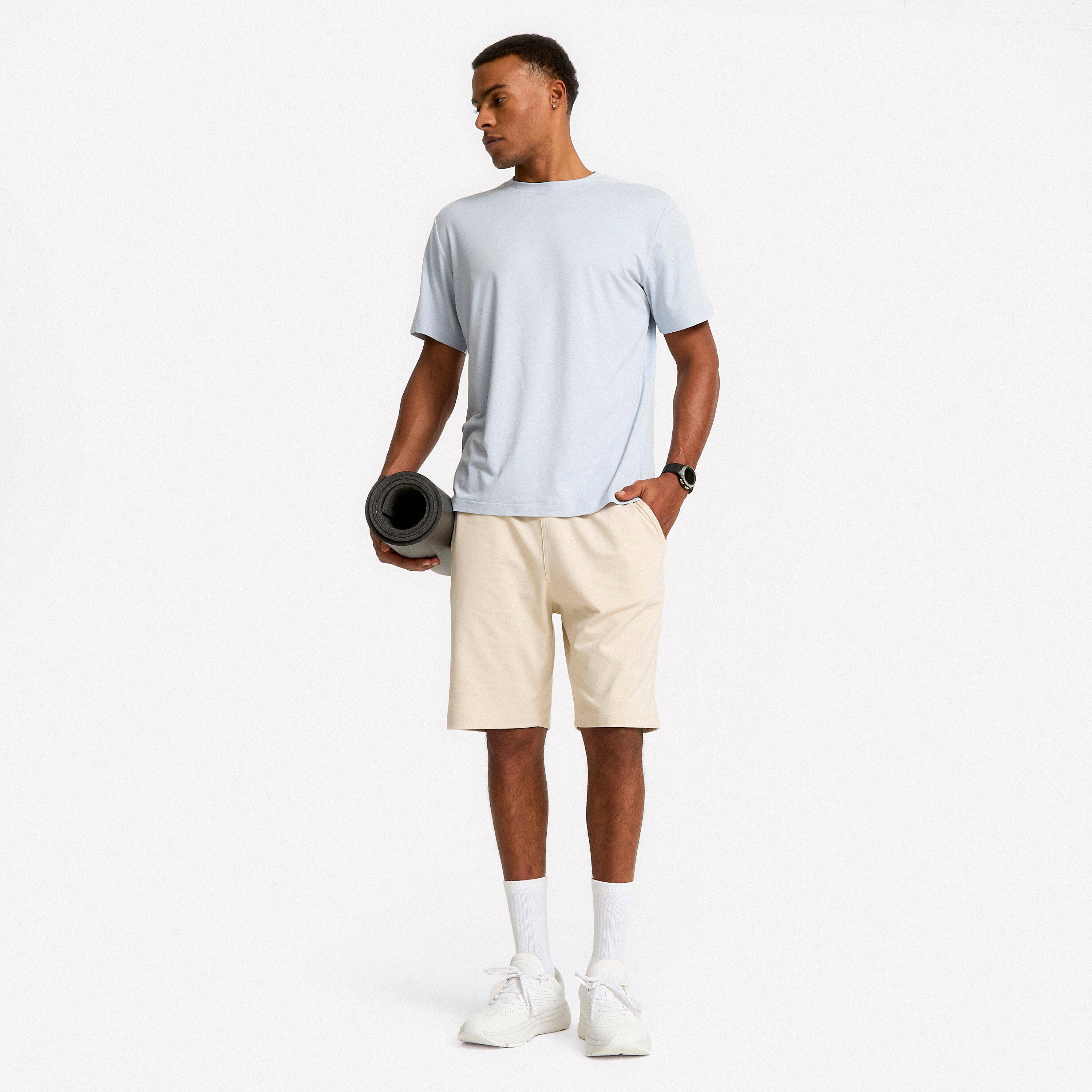 Men training short, beige -  2
