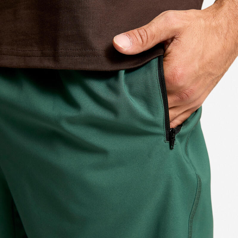Pánské fitness kraťasy prodyšné s kapsami na zip