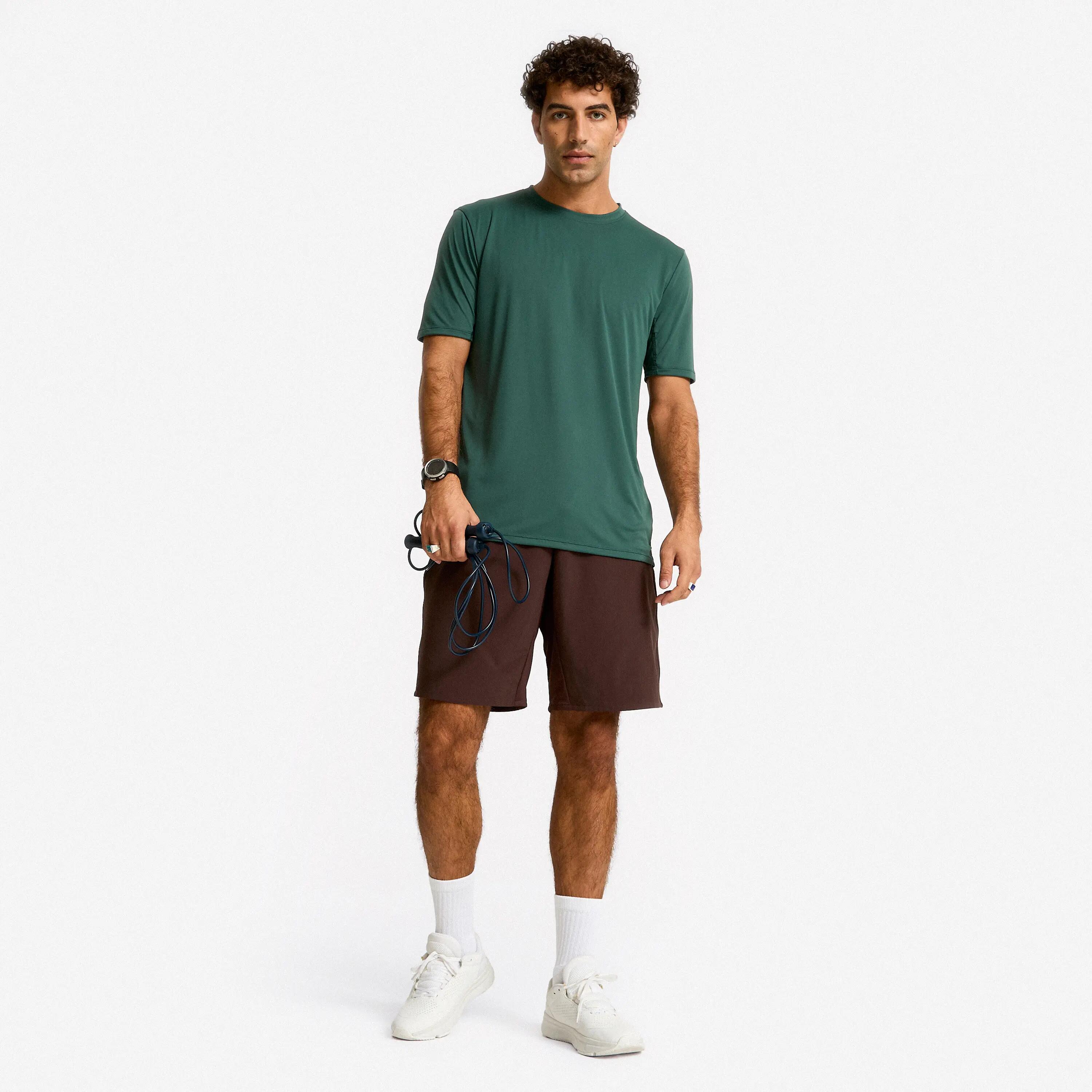 Tricou respirant cu guler rotund Fitness Verde Bărbați 5/5