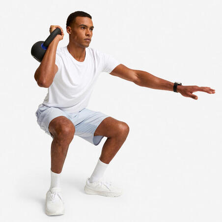 Шорти чоловічі для фітнесу з кишенями на блискавці сині