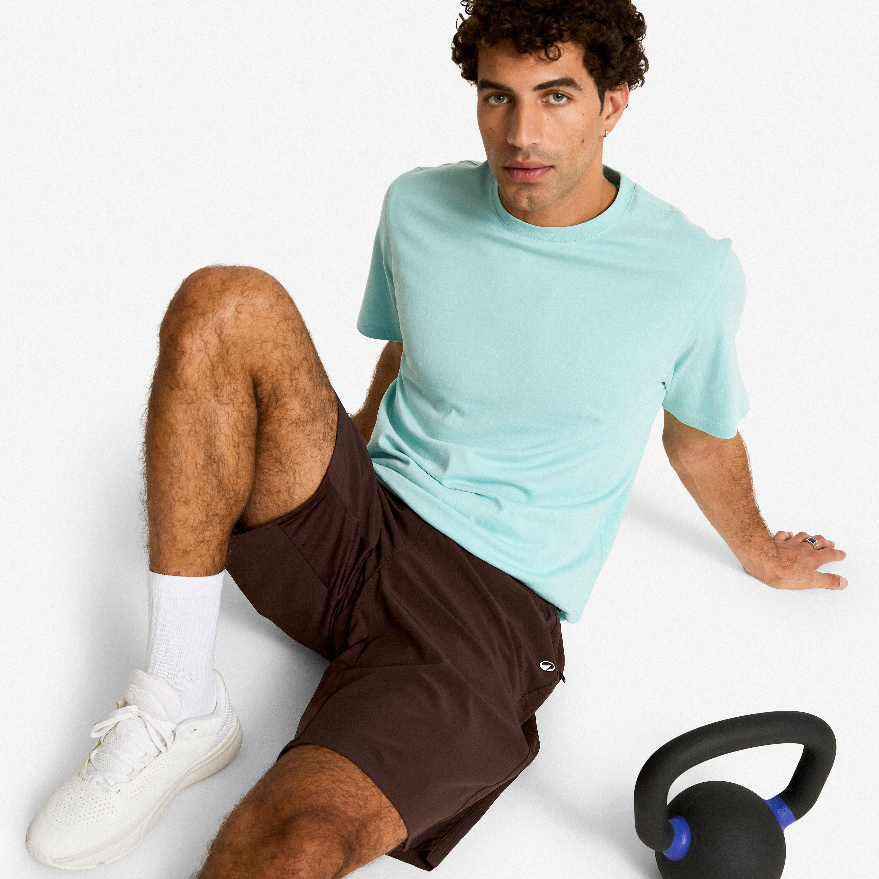 T-shirt sport à col rond homme, bleu - DOMYOS