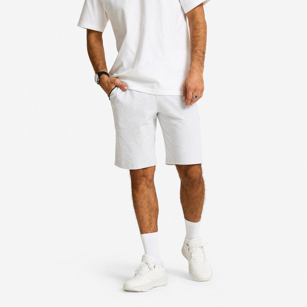 Short de sport zip homme, gris