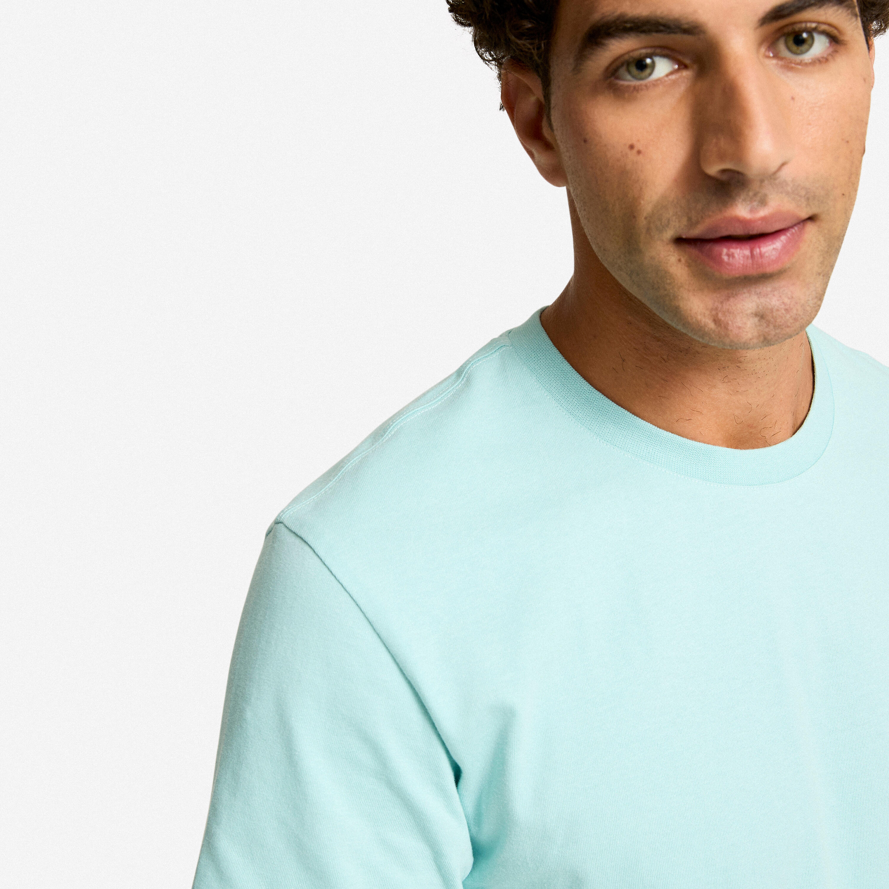 T-shirt sport à col rond homme, bleu - DOMYOS