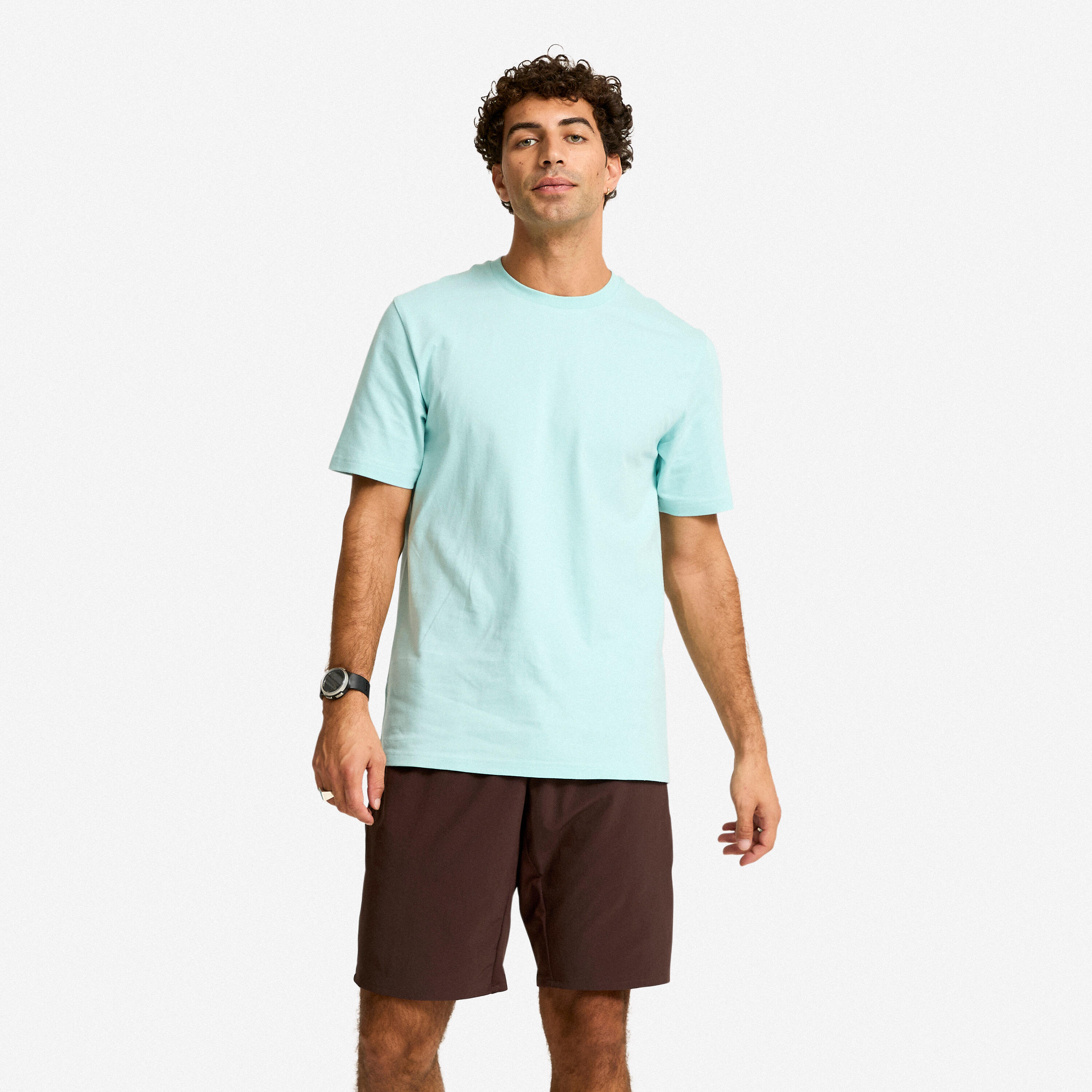 Men's Short-Sleeved Crew-Neck Fitness T-Shirt - Light Blue