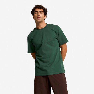 T-shirt uomo palestra regular fit cotone gialla