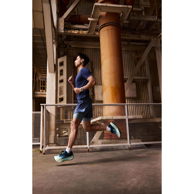 Erkek 2'si 1 Arada Koşu Şortu - Mavi - KIPRUN Run 500 Confort