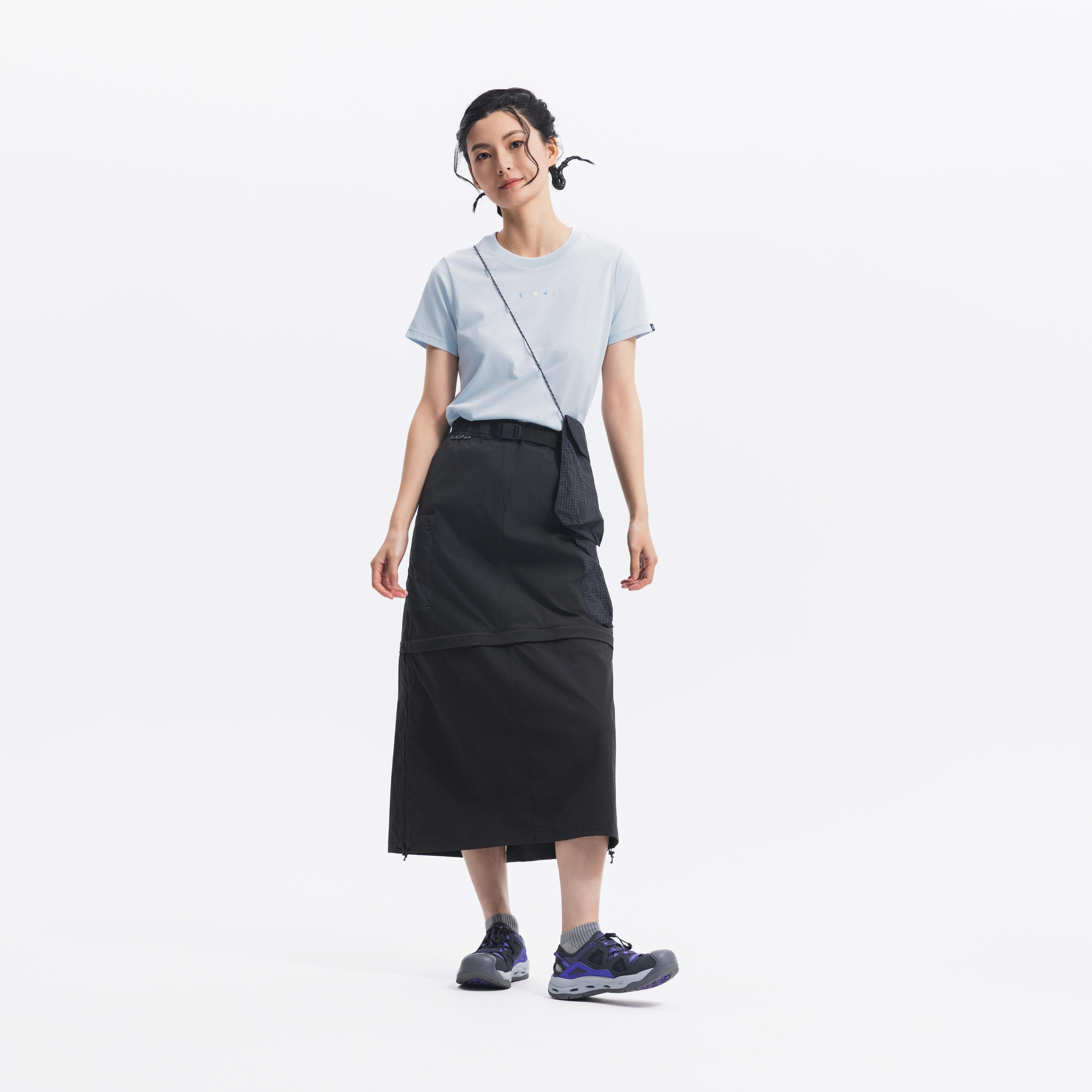 Women's Hiking Skirt Zip Off NH900 - Carbon Grey