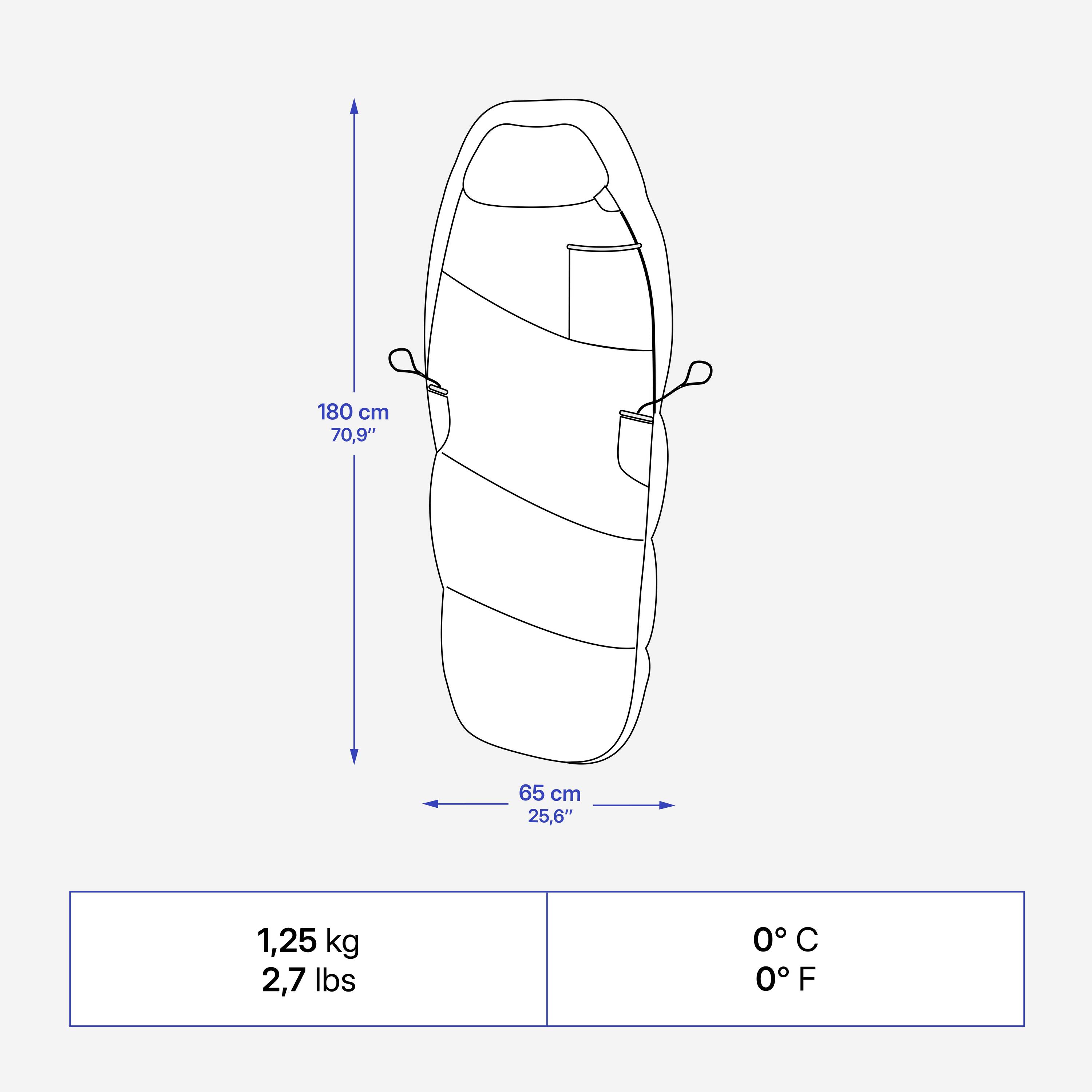 Children's 0°C camping sleeping bag, MH500 red -  4
