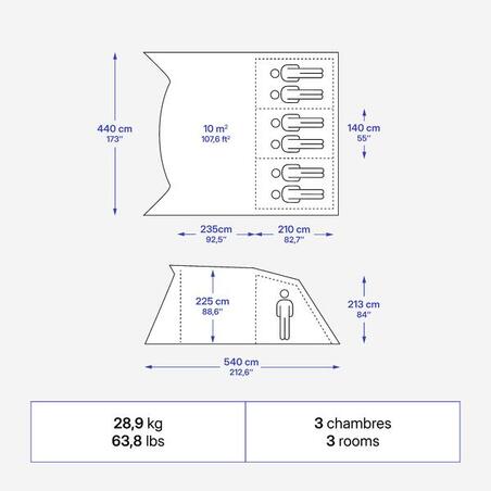 Намет AIR SECONDS 6.3 FB Fresh & Black для кемпінгу 6-місний