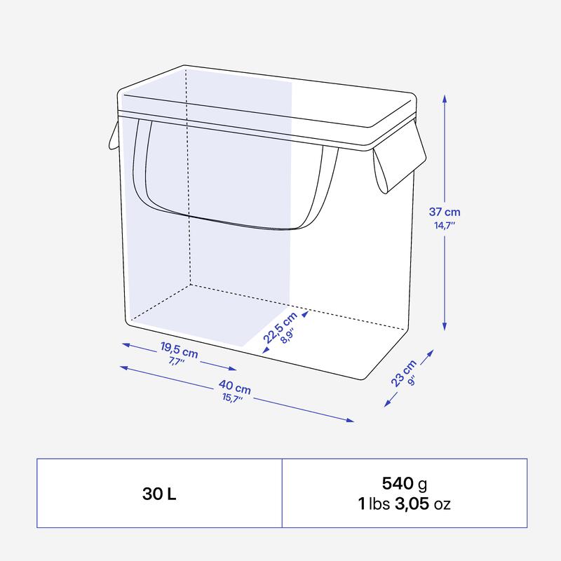 Pubelă de camping, 2 compartiment, modulară de 30-50 L