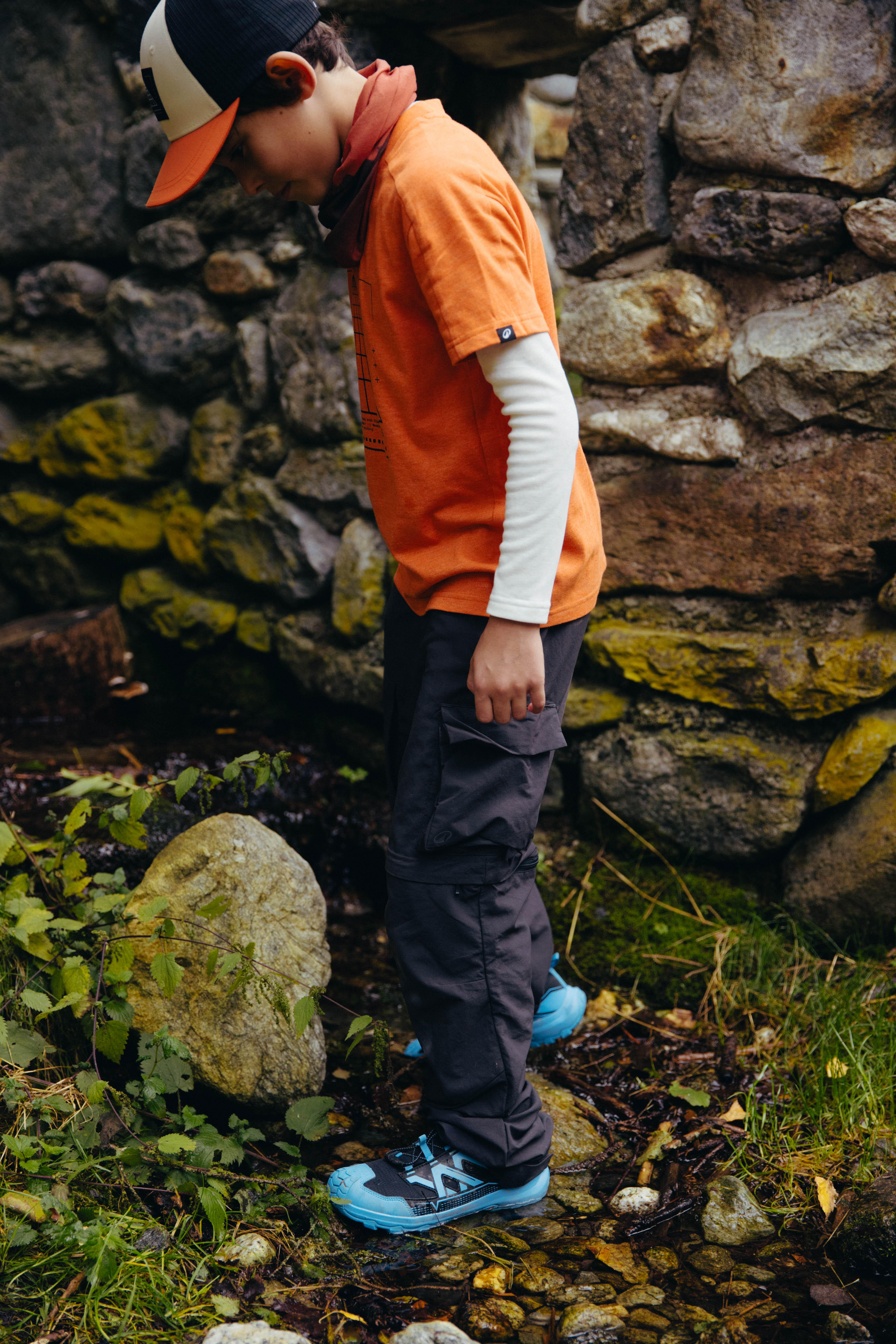 Kids’ Waterproof Hiking Boots, sizes 2.5-5, CROSSROCK LOW WTP - QUECHUA