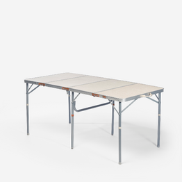 Grande table de camping pliante, 6 à 8 personnes, beige