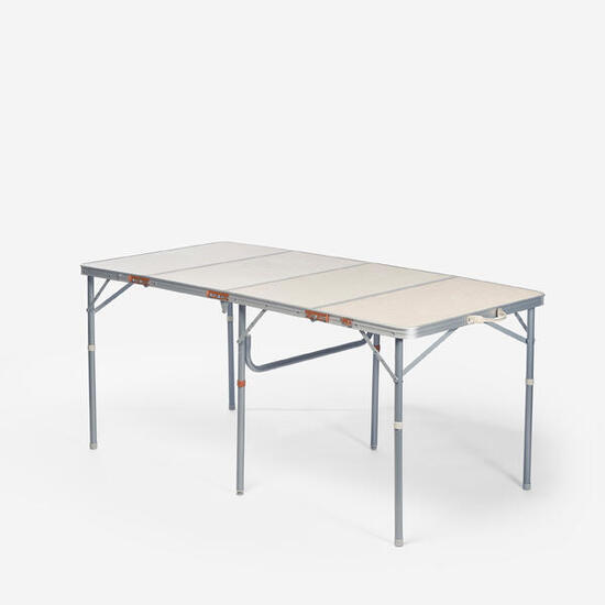Grande table de camping pliante, 6 à 8 personnes, beige
