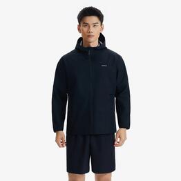 Veste imperméable run 100 homme noire