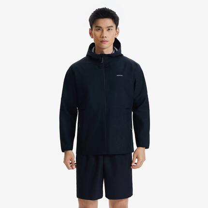 Veste imperméable run 100 homme noire