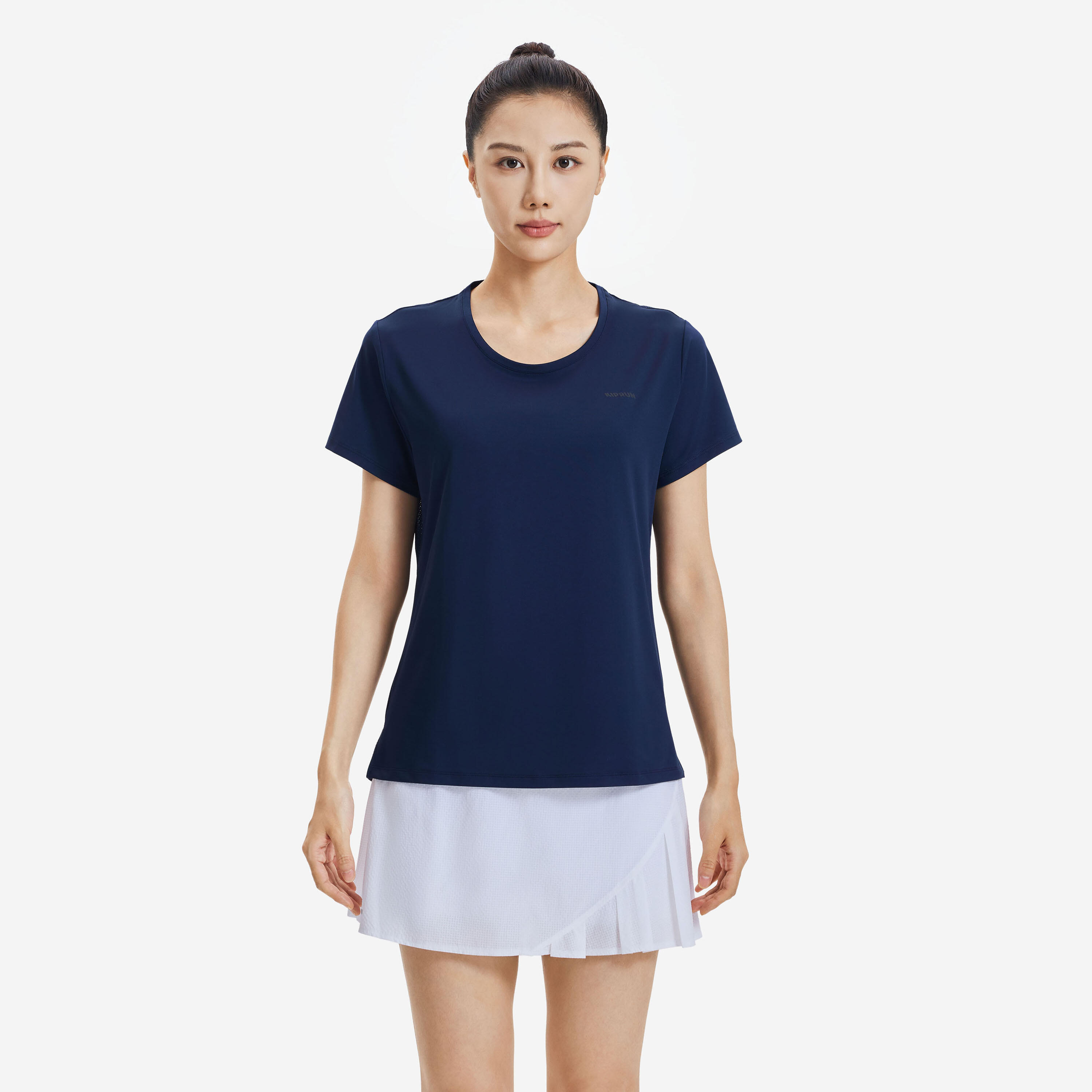 Kiprun Run 500 Dry women's breathable running T-shirt-Dark blue