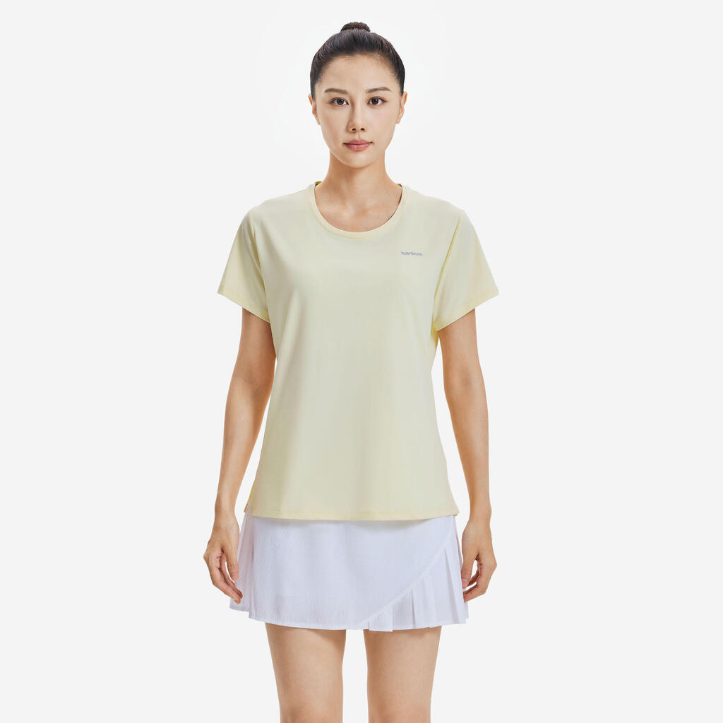 T-shirt running respirant Femme, Kiprun Run 500 Dry jaune
