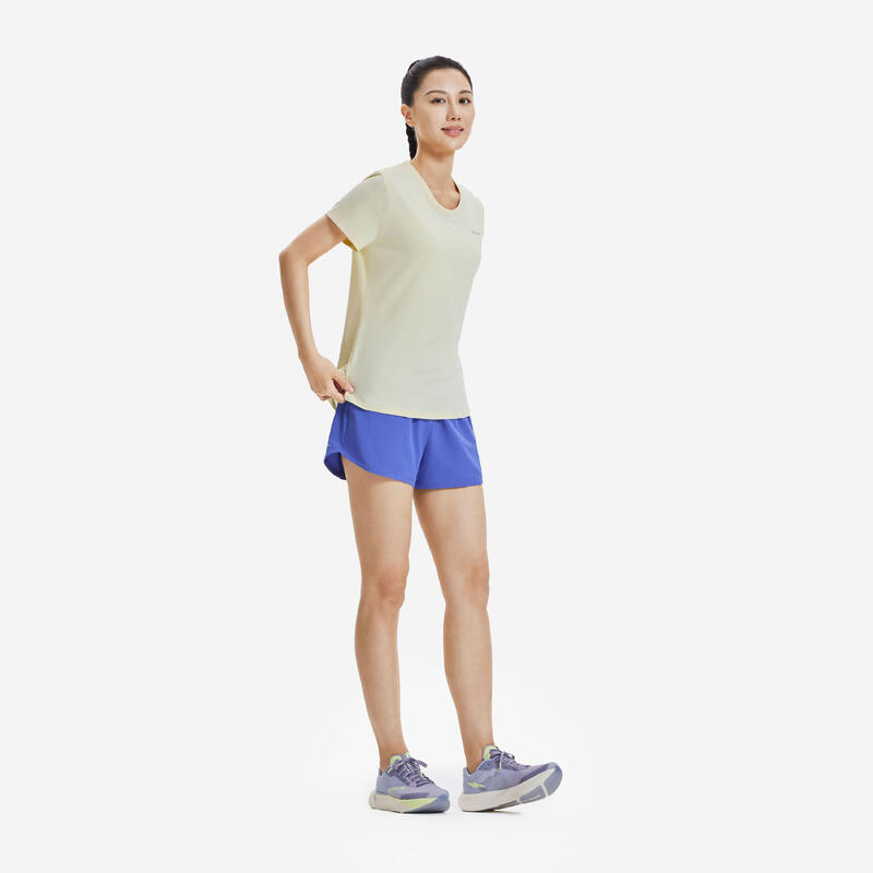 Kadın Koşu Tişörtü - Sarı - Kiprun Run 500 Dry