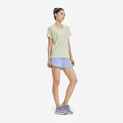 Maglia running donna RUN 500 DRY lilla