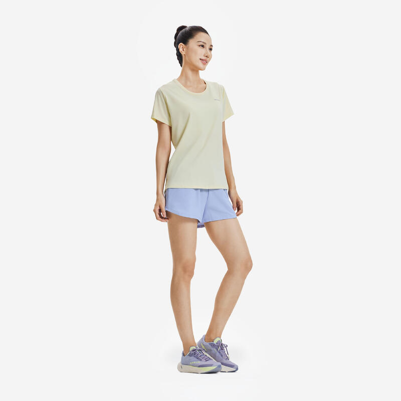 Kadın Koşu Tişörtü - Sarı - Kiprun Run 500 Dry