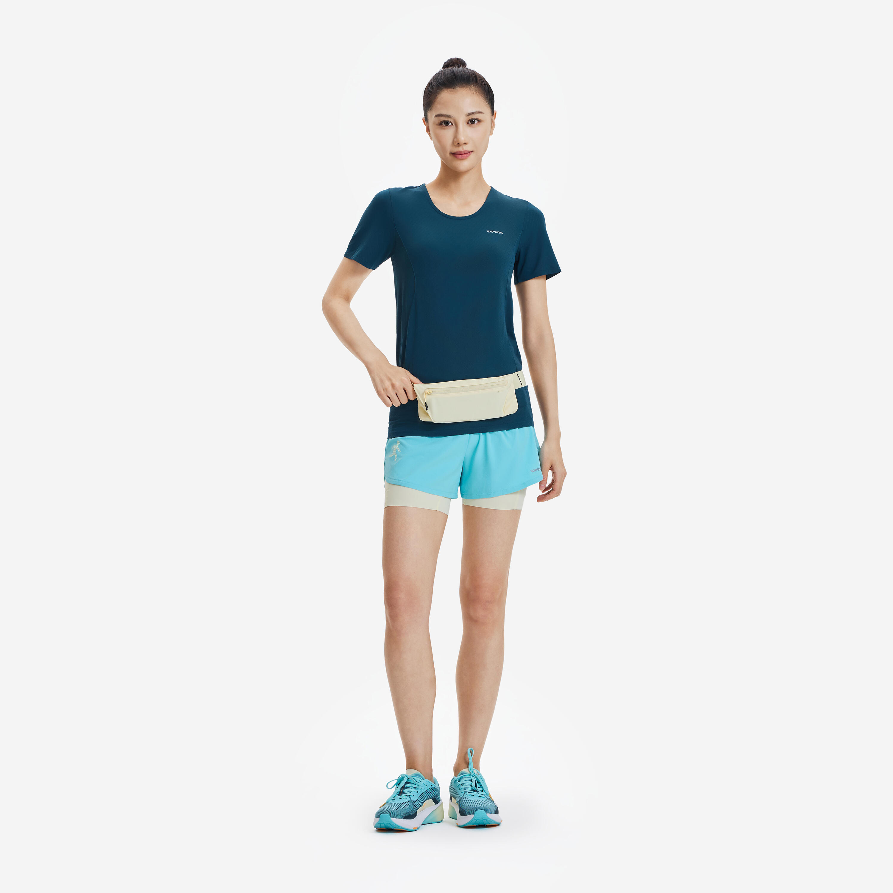 Ceinture de running smartphone Homme Femme -KIPRUN Basique 2 jaune 2/3