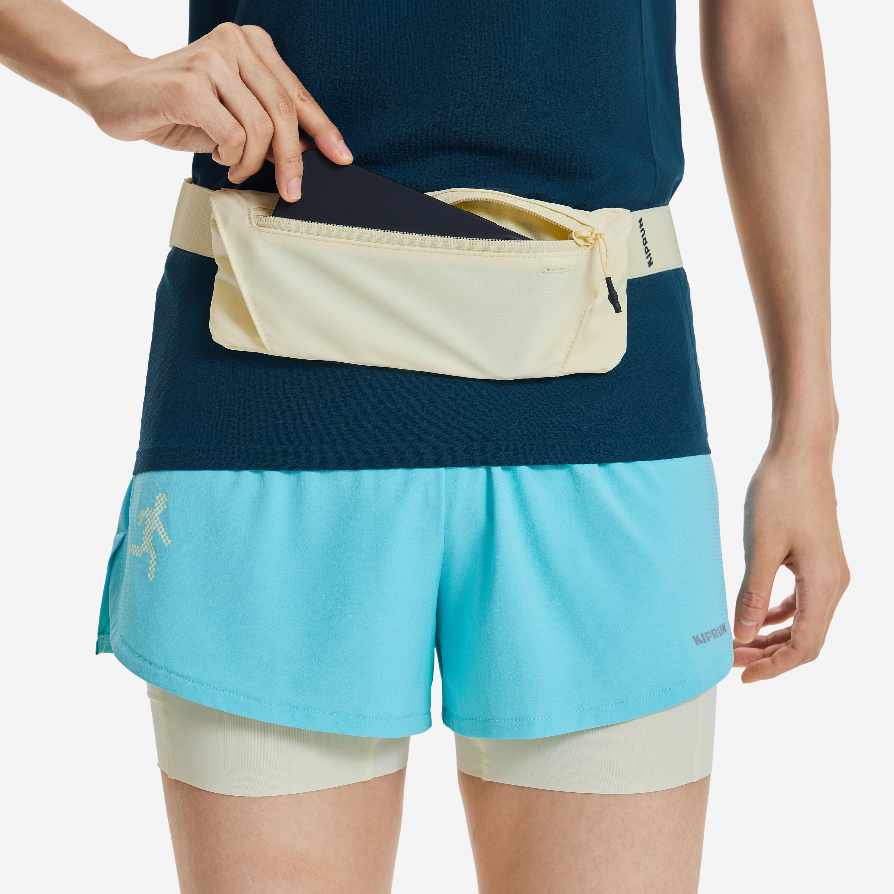 Men's and Women's Running Smartphone Belt KIPRUN Basic 2 - yellow