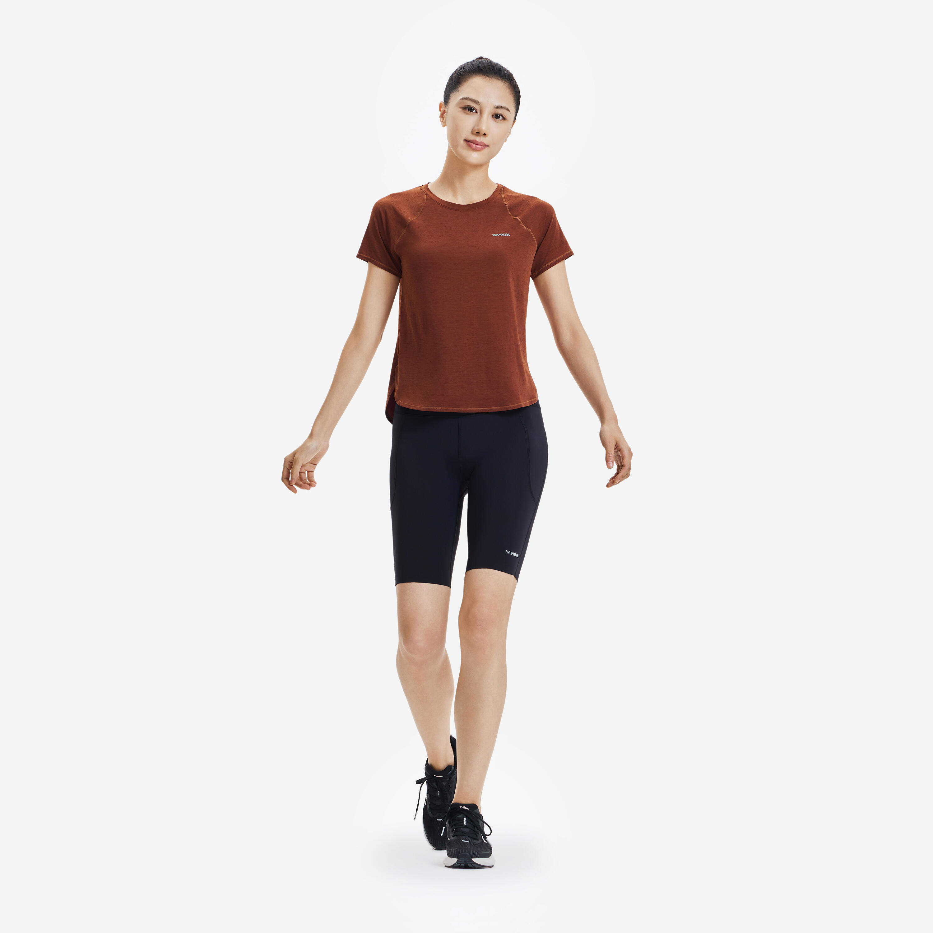 Women's Running Cycling Shorts - KIPRUN Run 500 Comfort - Black