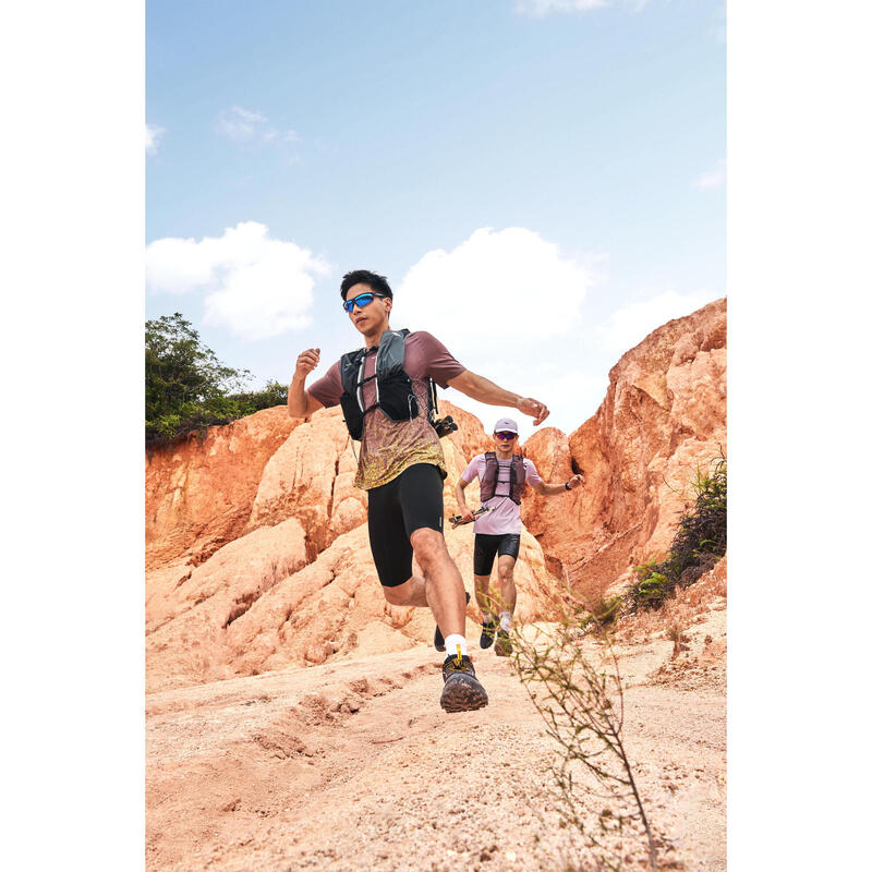 Încălțăminte de alergare trail, Kiprun Kipsummit, gri portocaliu Bărbați