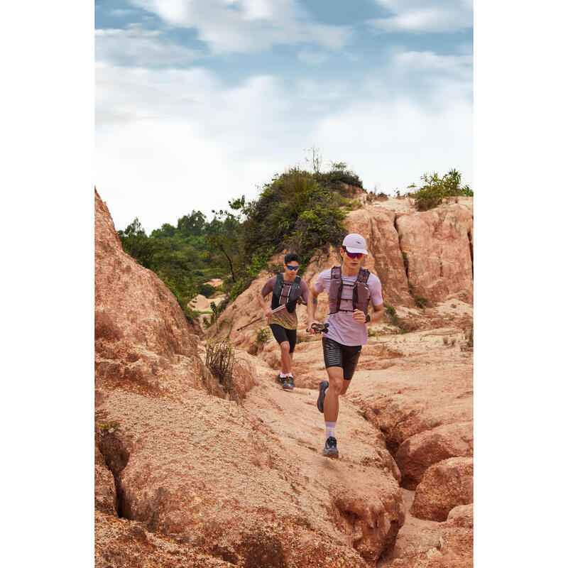 Încălțăminte de alergare trail, Kiprun Kipsummit, gri portocaliu Bărbați
