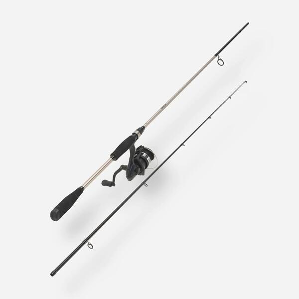 Spinning rod and reel set for lure fishing