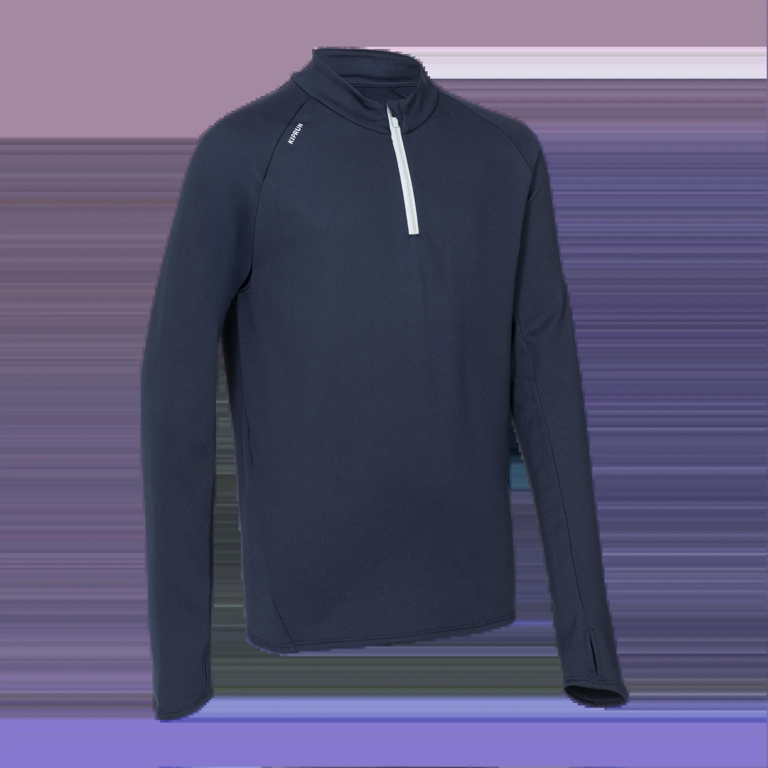 Bluză Călduroasă Kiprun 100 Iarnă, cu fermoar scurt Alergare Warm  Copii 10/19
