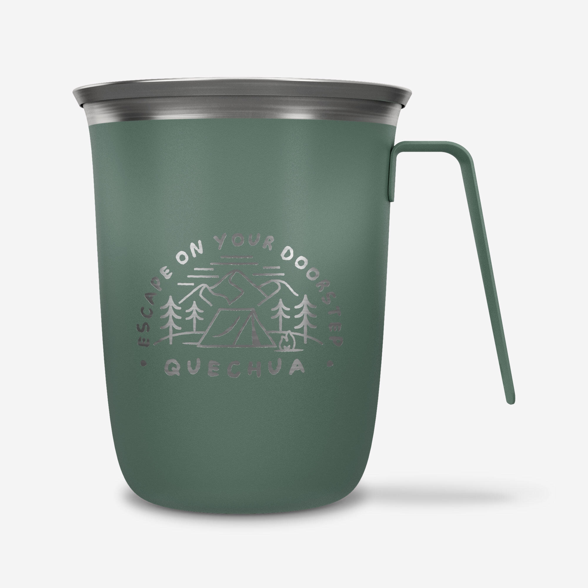 0.5 L Stainless steel camping cup 500 - Green