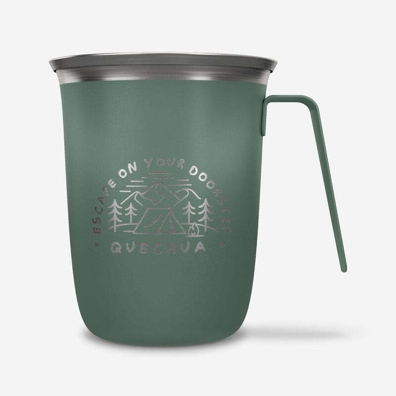 Cană de camping 0,5l din oțel inoxidabil verde