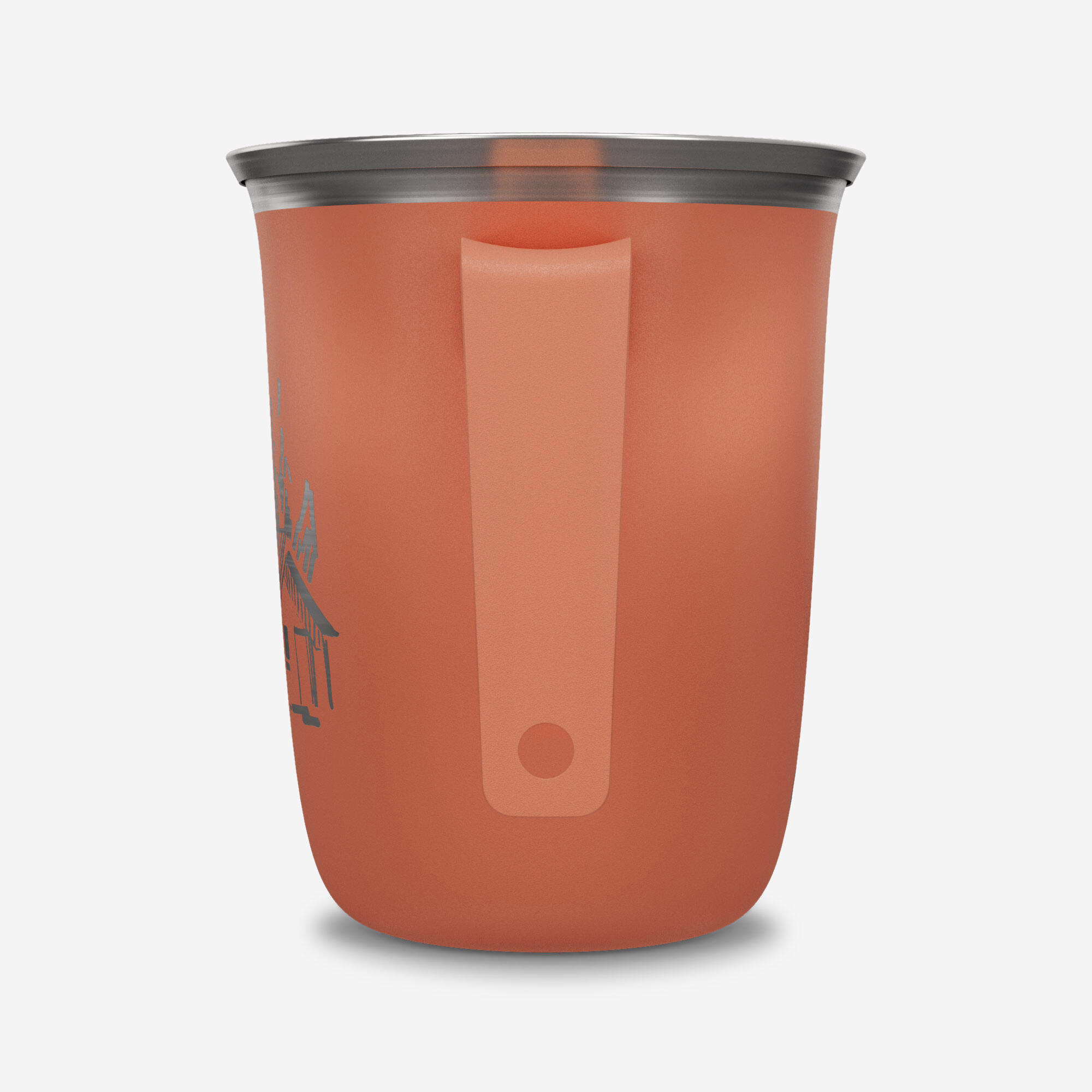 Tasse de camping 0,5L en acier inoxydable rouge 4/5