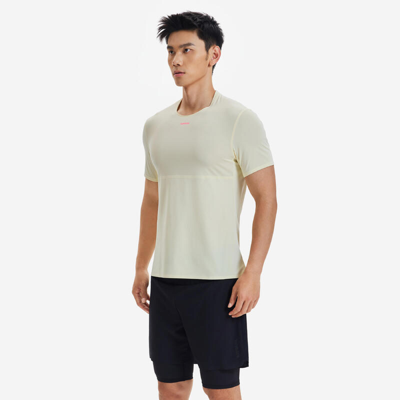 Tricou de alergare pe distanță lungă Kiprun RUN 900 Galben Bărbați
