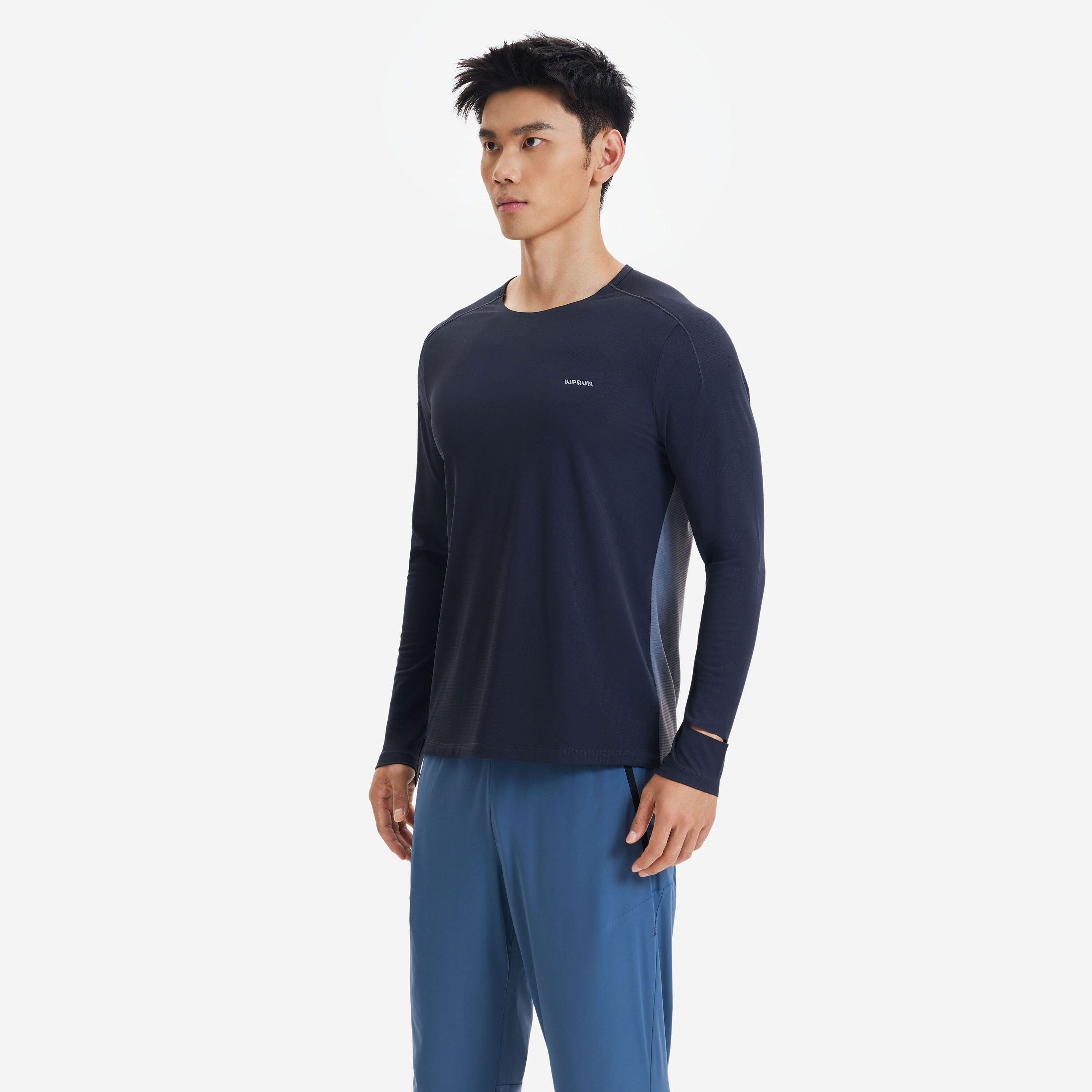 Men's running comfy breathable longsleeve T-shirt - Grey