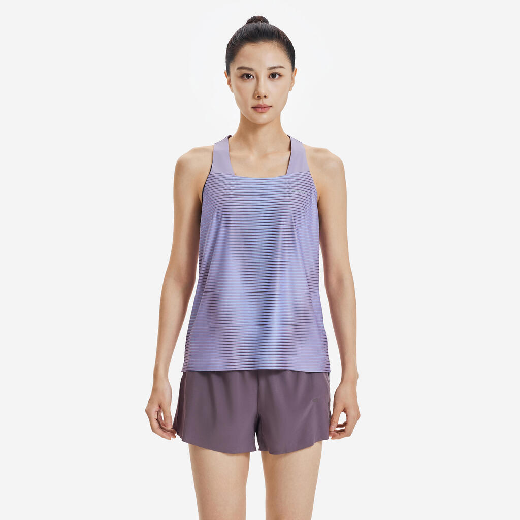 Camiseta esqueleto Running liviana Mujer, Kiprun Run 900 Morado