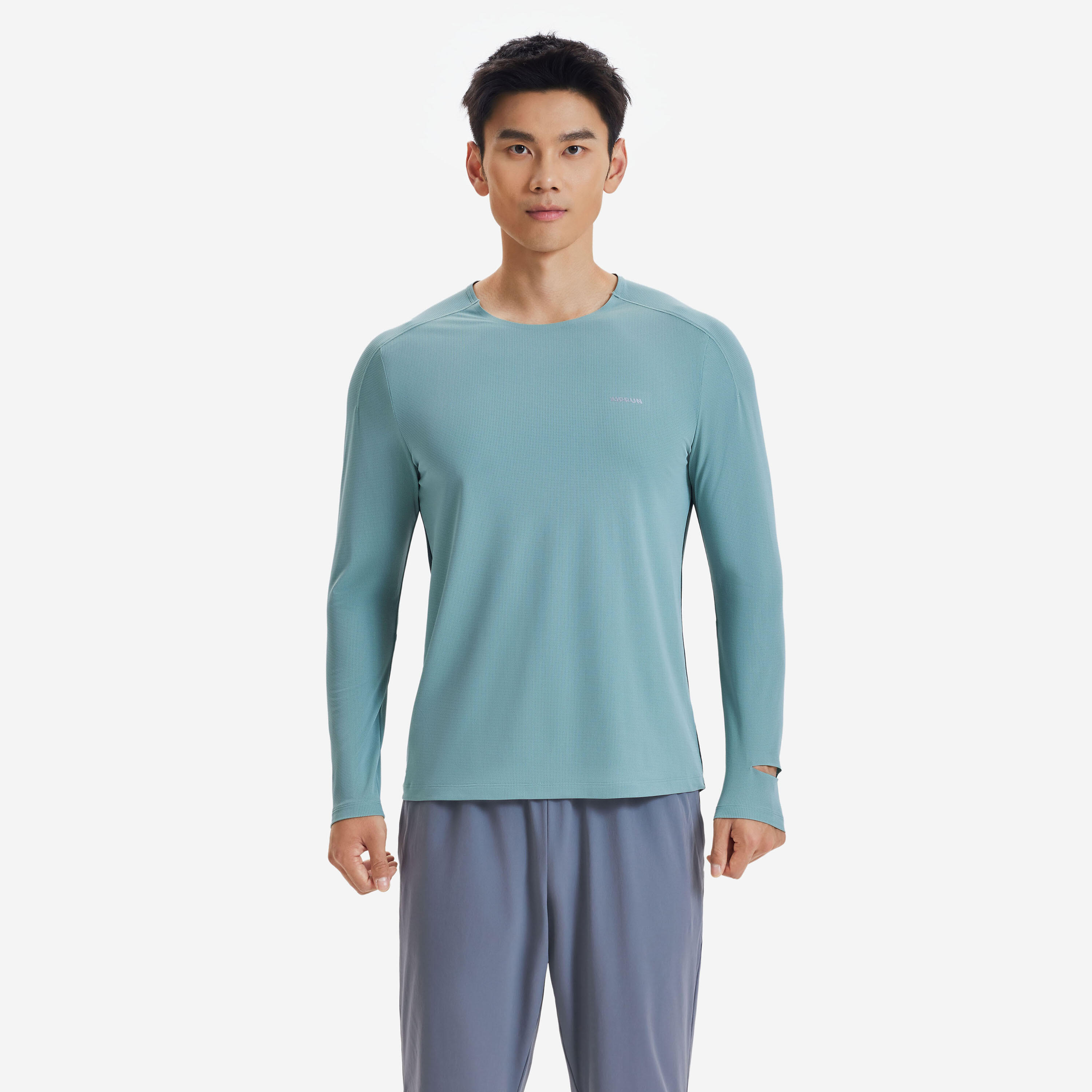 Men's running comfy breathable longsleeve T-shirt - Green
