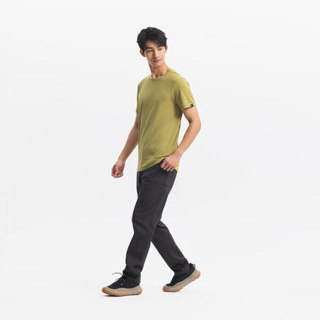 Черевики чоловічі NH500 для туризму водонепроникні сірі/бежеві